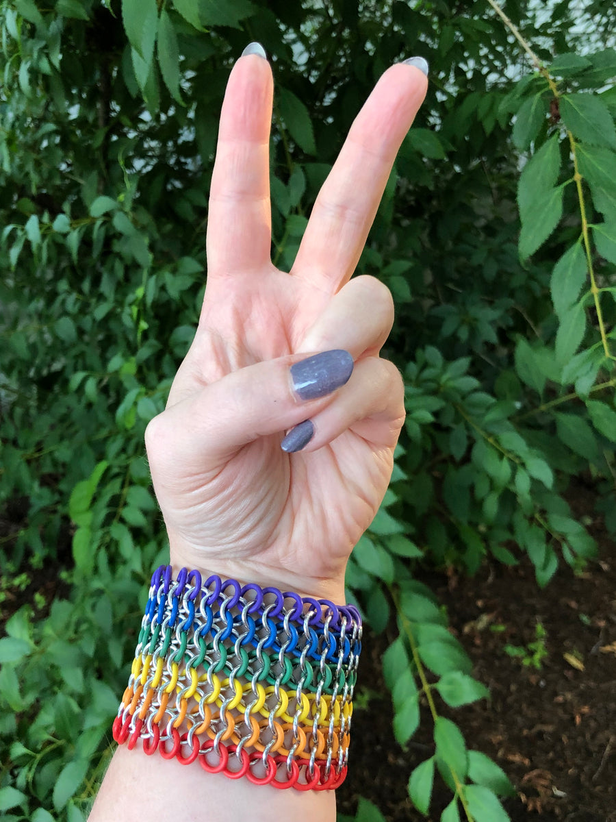 Rainbow Bond Chainmail Bracelet