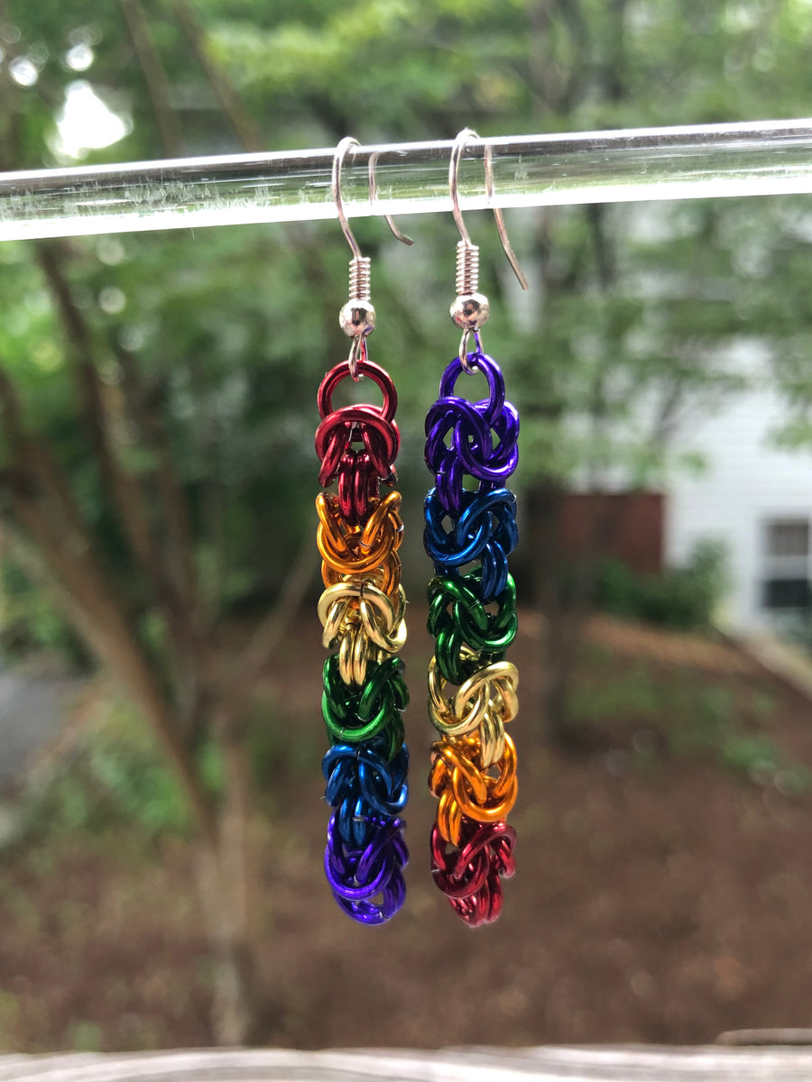 Rainbow 2025 loom earrings