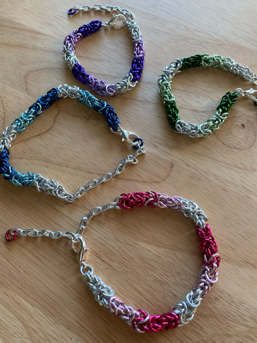 Glow-in-the-dark Chainmail Bracelets – Shannon Creates