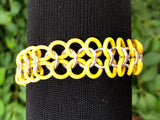 Yellow Rubber and Aluminum Chainmail Bracelet