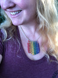 Rubber Rainbow Banner Necklace