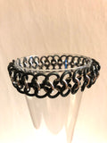Black Rubber and Aluminum Chainmail Bracelet