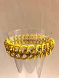 Yellow Rubber and Aluminum Chainmail Bracelet