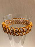 Orange Rubber and Aluminum Chainmail Bracelet