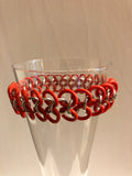 Red Rubber and Aluminum Chainmail Bracelet