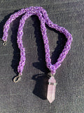 Amethyst Pendant Chainmail Necklace