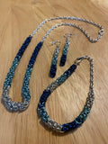 Blue Ombré Chainmail Earrings