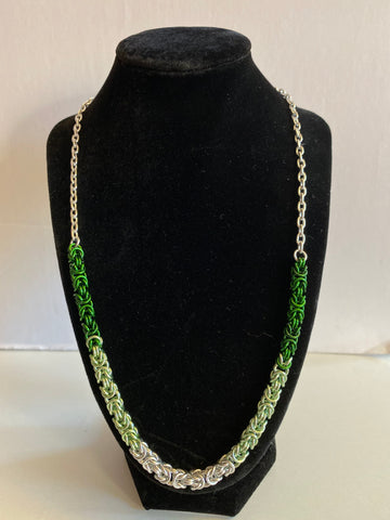 Green Ombré Chainmail Necklace
