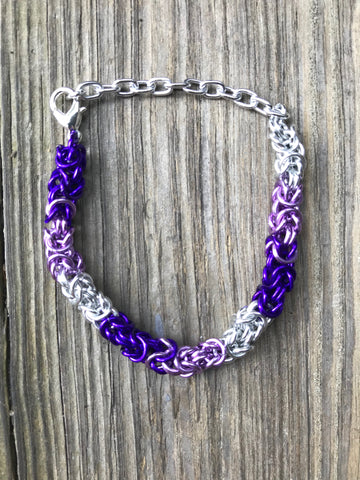 Purple Ombré Chainmail Bracelet