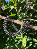 Thick Black Rubber and Aluminum Chainmail Choker
