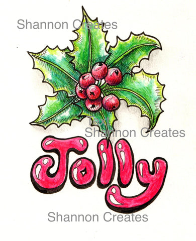 Holly Jolly Greeting Card