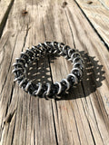 Thick Black Rubber and Aluminum Chainmail Bracelet