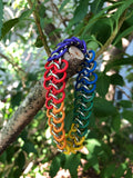 Rainbow Rubber and Aluminum Chainmail Bracelet