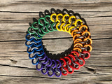 Rainbow Rubber and Aluminum Chainmail Bracelet