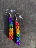 Matte Rainbow Chainmail Earrings