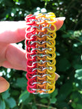 Flame Rubber and Aluminum Chainmail Bracelet
